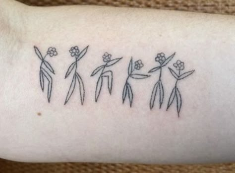 Dancing Flower Drawing, Dancing Daisy Tattoo, Dancing Flowers Tattoo, Dancing People Tattoo, Dancing Flower Tattoo, Dancing Tattoos, Stick Figure Tattoo, Dancing Tattoo, Dancer Tattoo