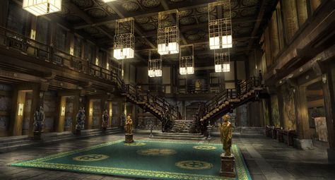 ArtStation - Inception Castle Interior, Nathaniel West Japanese Castle Interior, Japanese Palace, Interior Concept Art, Vampire Castle, Castle Interior, Environment Painting, Palace Interior, Japanese Castle, Pharmacy Design