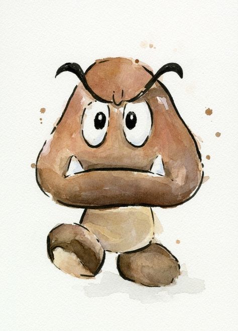 Mario Watercolor, Painting Video, Super Mario Art, Nintendo Art, Mario Art, Watercolor Paintings Easy, Mini Drawings, Pencil Art Drawings, Cute Easy Drawings