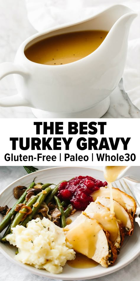 Gluten Free Turkey Gravy Recipe, Gluten Free Turkey Gravy, The Best Turkey Gravy, Gluten Free Gravy Recipe, Thanksgiving Gravy Recipes, Dairy Free Thanksgiving, Best Turkey Gravy, Homemade Turkey Gravy, Making Turkey Gravy