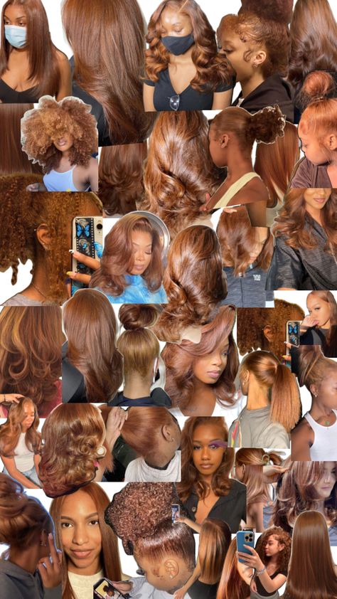 Dark Ginger, Copper Brown Hair, Hair Color For Dark Skin, Dyed Curly Hair, French Curl, Honey Brown Hair, Cute Hair Colors, Brown Hair Dye, Quick Natural Hair Styles