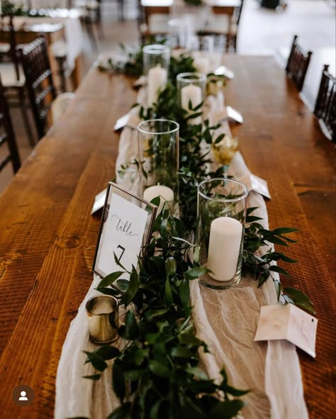 Eucalyptus Runner, 50th Anniversary Decor, Anniversary Decor Ideas, Moss Table Runner, Moss Table, Wedding Eucalyptus, Head Tables, Anniversary Decor, Wedding Boards