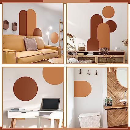 Terracotta Wall Decor Art Murals Wall Decal Removable Minimalist Wallpaper for Bedroom Living Room Boho style: the package comes with 6 pieces of boho wall decals in rounded and arched styles, the size of the circle is 35 x 35 cm/ 13.8 x 13.8 inch, the long arch is 35 x 80 cm/ 13.8 x 31.5 inch, and the short arch size is 35 x 39 cm/ 15.4 inch, abundant quantity and large size can be matched with rooms with different decoration. Art Murals Wall, Arch Wall Decal, Wallpaper For Bedroom, Arch Wall, Terracotta Wall, Decoration Styles, Romantic Boho, Minimalist Wallpaper, Boho Living Room