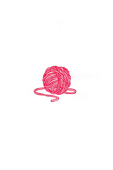 Ball Of Wool Tattoo, Thread Graphic Design, Yarn Graphic Design, Knitting Poster Design, Yarn Ball Tattoo, Wool Tattoo, Weaving Illustration, Ball Of Yarn Drawing, Wool Illustration