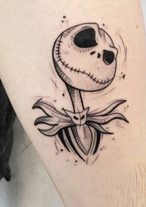 Skellington Tattoo, Tattoo Nightmares, Jack Skellington Tattoo, Tim Burton Tattoo, Jack Tattoo, Nightmare Before Christmas Tattoo, Christmas Tattoo, Muster Tattoos, Skeleton Tattoos