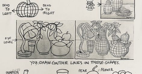 Contour line is a big part of Art.  Whether we are talking about form, perspective, eye level.  Many artist use contour line as part of the... Cross Contour Line Drawing, Contour Line Art, Contour Line Drawing, Blind Contour Drawing, Sketchbook Assignments, Contour Line, Contour Drawing, Middle School Art Projects, Art Lessons Middle School