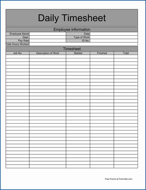 Excel Ideas, Timesheet Template, Types Of Work, Template Printable