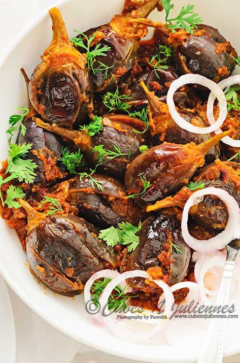 Achari Baingan, Pickle Spices, Baingan Recipe, Pickling Spices, Spicy Dishes, Eggplant Recipes, Bbc Good Food Recipes, Easy Vegetarian, Vegetable Dishes