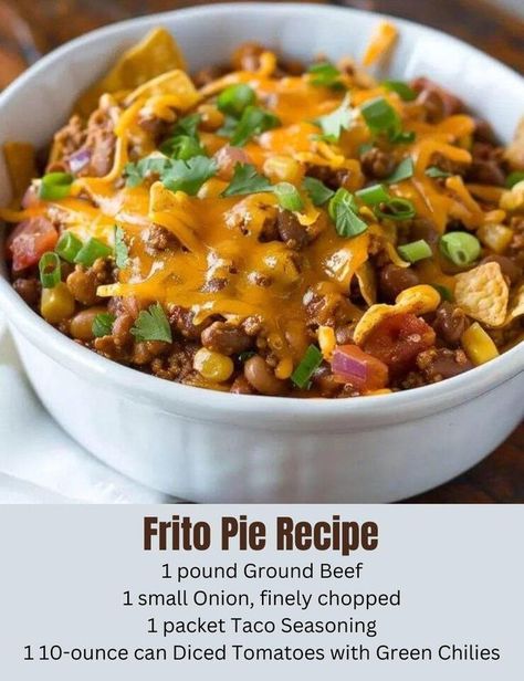 Frito Pie Recipe With Canned Chili, Frito Pie Recipe Easy, Frito Chili Pie Recipe, Light Suppers, Frito Recipe, Frito Pie Recipe, Tasty Meatloaf Recipe, Frito Chili Pie, Beach 2024