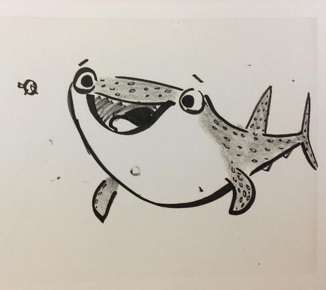 The new whale shark character in Finding Dory! Shark Character, Dory Nemo, Disney Doodles, Cute Disney Characters, Disney Concept Art, Disney Sketches, Finding Dory, Illustration Cartoon, Drawing Cartoon