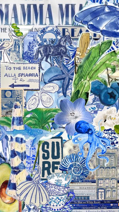 #blue #summer #mammamia #pretty #oldmoney #ocean #beach  #italy Mamma Mia Nails, Collage Wallpaper Iphone, Ed Sheeran Concert, Themed Collage, Coastal Wallpaper, Wallpaper Iphone Summer, Digital Organization, Phone Wallpaper Patterns, Iphone Design