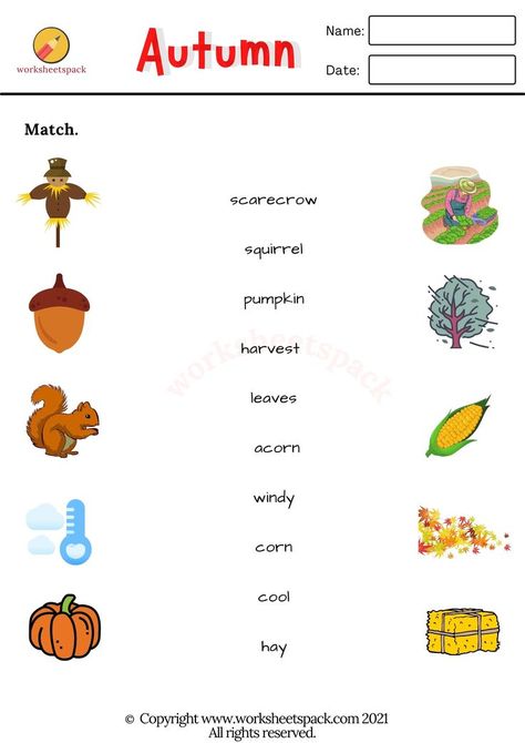 Free Halloween Printables Vintage, Pictures With Words, Vintage Halloween Printables, Kindergarten Vocabulary, Fall Vocabulary, Seasons Worksheets, Fall Worksheets, Halloween Printables Free, Printables For Kids