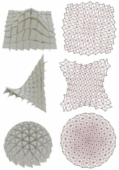 Tessellation Patterns, Origami Shapes, Origami Architecture, Origami Techniques, Geometric Origami, Origami Models, Origami Patterns, Paper Engineering, Origami Paper Art