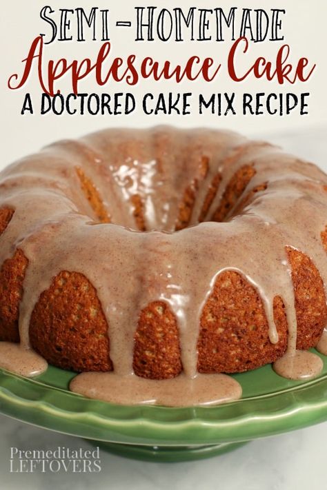 Applesauce Spice Cake Mix Recipes, Apple Sauce Bundt Cake, Cakes Using Applesauce, Cakes With Applesauce, Applesauce Bundt Cake Recipes Easy, Apple Bundt Cake With Box Cake, Spice Cake Mix With Applesauce, Box Cake With Applesauce, Spice Cake Recipes Boxed With Applesauce