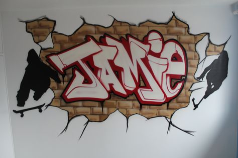 Graffiti Murals for Bedrooms | Brick Wall Graffiti Bedrooms Brick Wall Drawing, Graffiti Bedroom, Graffiti Ideas, Graffiti Names, Graffiti Art Letters, Graffiti Text, Graffiti Writing, Graffiti Doodles, Urban Graffiti