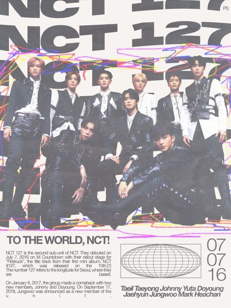 Nct 127 Poster, Nct Poster, Anniversary Poster, Sticker Poster, Music Posters, Kpop Posters, Design Sticker, Graphic Design Poster, Graphic Designs