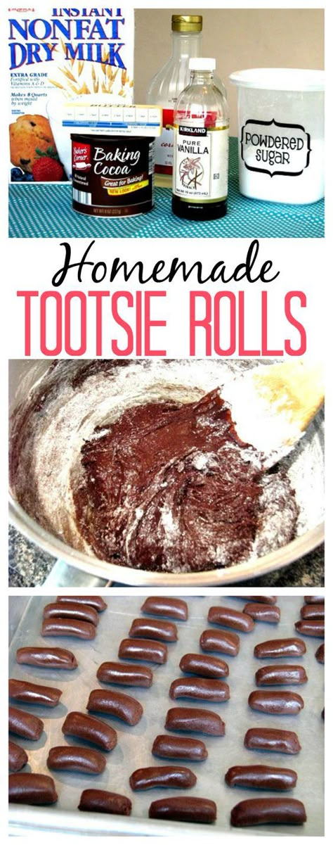 Homemade Tootsie Rolls, Basic Baking, Tootsie Rolls, Chocolate Candy Recipes, Easy Treat, Baking Cocoa, Homemade Sweets, Candy Recipes Homemade, Christmas Candy Recipes