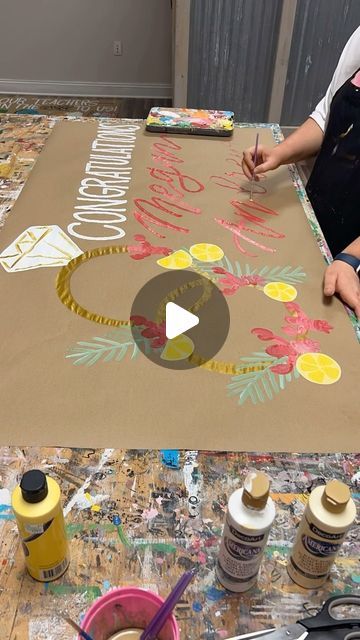 Kaligraphy - Lettering + Design on Instagram: "Repost bc now that Christmas is over I’m looking forward to alllll the summer themed banners 🎄🌴
Banners can be ordered when the website reopens on January 2nd!

Also I cannot believe I forgot this song existed omg" Thanksgiving Banner Design, Hand Painted Banner Ideas, Painted Signs On Brown Paper, Banner Art, Painting Letters, Welcome Banner Ideas, Banner Painting, Painted Banner Ideas, Painted Banner