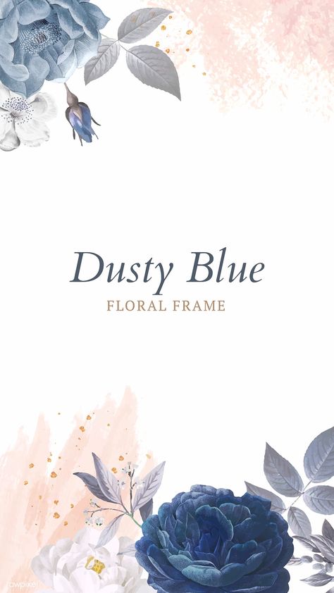 Dusty blue roses frame template vector | premium image by rawpixel.com / Minty Dusty Blue Background, Blue Flower Wedding, Botanical Background, Botanical Frame, Wedding Invitation Background, Flower Illustrations, Polaroid Frame, Floral Wallpaper Phone, Invitation Background