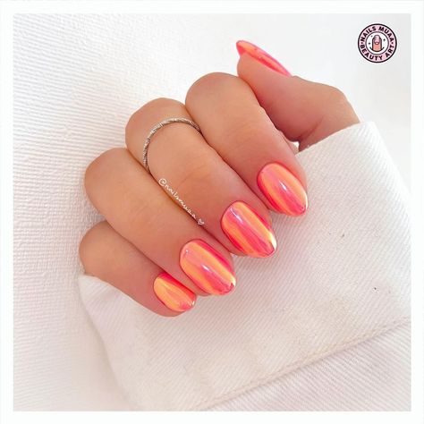 ★ NAILS MUAA ★ | aurora🧡 para @melycamposp ✨ código peach blossom DC055P ✨ . . . . . . #instachile #nails #nail #nailsart #nailschile #nailsdesign… | Instagram Peach Sparkly Nails, Coral Nails Almond Shape, Sherbert Nails, August Birthday Nails, Peach Nails With Designs, Peach Nail Ideas, F1 Nails, Uñas Color Coral, Solid Nails