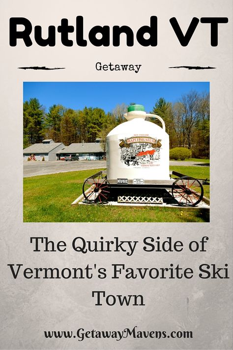 Getaway to Rutland VT where there’s a homespun Maple Museum, a cool Marble Museum, a collection of Norman Rockwell magazine covers, good eats, beautiful inns, and of course, ski resorts. #Vermont @GetawayMavens Things To Do In Stowe Vermont Fall, Where To Stay In Vermont, Vermont Weekend Getaway, Where To Stay In Stowe Vermont, Best Small Towns In Vermont, Rutland Vermont, Rhode Island Travel, Vermont Vacation, Connecticut Travel