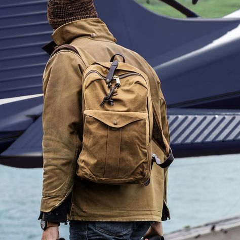 Filson Bags, Wax Canvas, Waxed Canvas Backpack, Brass Buttons, Canvas Jacket, Outdoor Bag, Travel School, Classic Backpack, Canvas Backpack