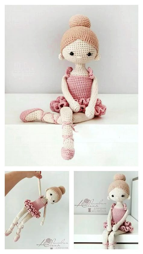 Amigurumi Ballerina Doll Free Pattern — Crochet Ballerina Free Pattern Amigurumi Ballerina, Doll Amigurumi Free Pattern, Crochet Doll Tutorial, Crochet Toys Free, Crochet Geek, Crochet Dolls Free Patterns, Ballerina Doll, Pola Amigurumi, Crocheted Toys