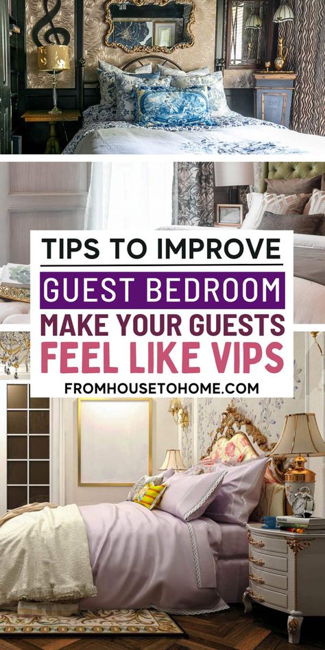 How To Improve Your Guest Bedroom So It Feels Like A 5-Star Hotel Fun Guest Bedroom Ideas, Bedroom Decorating Tips, Most Comfortable Bed, Bedroom Color Combination, Interior Decorating Tips, Bedroom Updates, Guest Room Decor, Luxurious Bedroom, Spare Bedroom