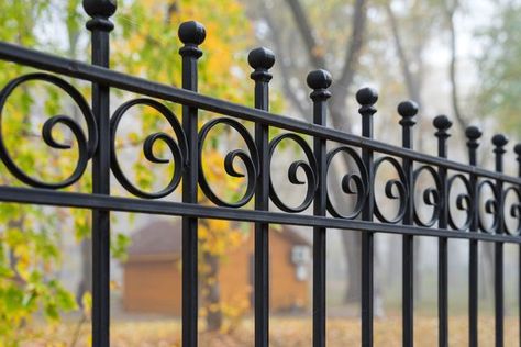 Wood And Wrought Iron Fence, Wrought Iron Fence With Brick Columns, Brick And Wrought Iron Fencing, Paint Fence, Wrought Iron Fence Panels, Rod Iron Fences, Victorian Iron Fence, Iron Fence Panels, Gardening Wallpaper