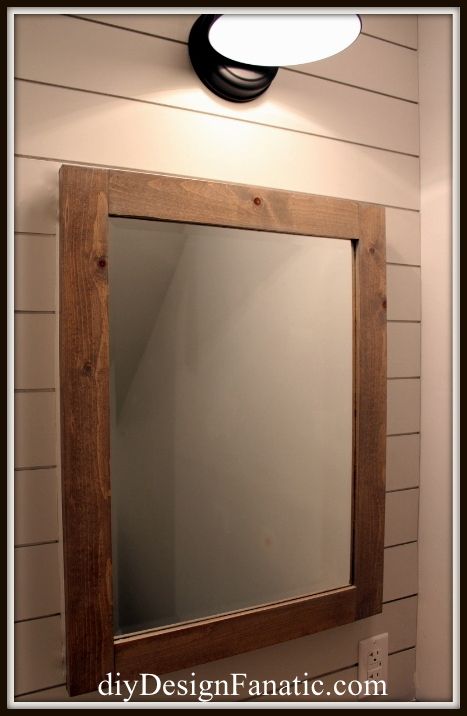 diy pottery barn inspired medicine cabinet, bathroom ideas, diy, small bathroom ideas, woodworking projects Bathroom Mirror Makeover Frames, Rustic Medicine Cabinets, Cabinet Makeover Diy, Bathroom Mirror Makeover, Diy Keramik, Diy Medicine, Bathroom Mirror Frame, Mirror Frame Diy, Mirror Makeover