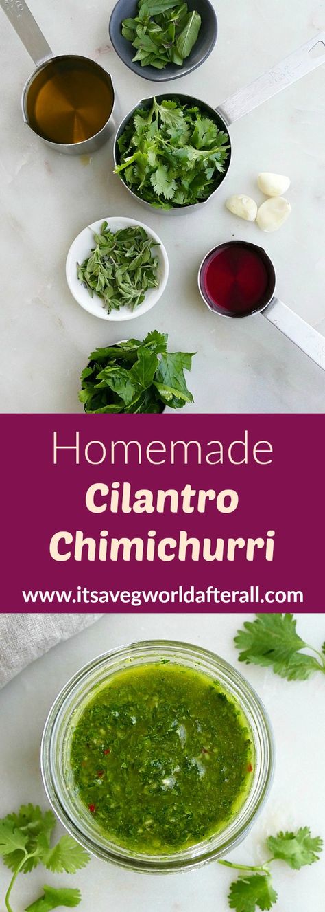 Learn how to make delicious cilantro chimichurri in less than 10 minutes! This flavorful sauce tastes delicious with grilled veggies, meats, tacos, and so much more. #chimichurri Chimichurri With Cilantro, Cilantro Chimichurri Sauce, Cilantro Chimichurri, How To Cook Cauliflower, Chimichurri Sauce Recipe, Beachbody Programs, Chimichurri Recipe, Salsa Sauce, 21 Day Fix Meal Plan