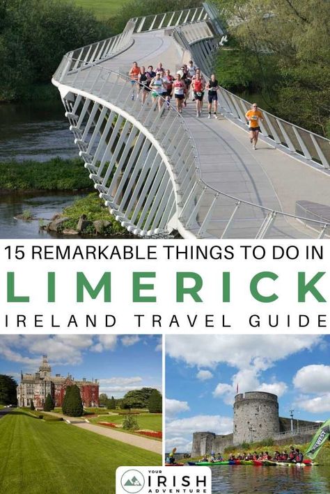 Planning a trip to the south of Ireland? Limerick should be on your list! Here's a travel guide to the top 15 remarkable things to do in Limerick, Ireland! A trip not to miss!| #Limerick #VisitIreland #bucketlists Must See In Ireland, Ireland Must See, What To Do In Limerick Ireland, Things To Do In Ireland Bucket Lists, Must Sees In Ireland, Ireland Limerick, Ireland In March, Magical Ireland, Visiting Ireland