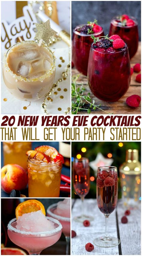 New Years Eve Cocktails, Nye Drinks, New Years Eve Snacks, Alcohol Ideas, New Years Eve Menu, New Years Eve Drinks, New Years Eve Dessert, New Year's Drinks, New Years Cocktails