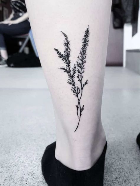 Heather Plant Tattoo, Heather Tattoo Flower, Scottish Heather Tattoo, Heather Tattoos, Heather Flower Tattoo, Vervain Tattoo, Heather Tattoo, Scotland Tattoo, Watermelon Tattoo