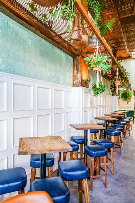 San Francisco's Macondray Restaurant Hits Bicoastal Design Notes | Architectural Digest Turquoise Tile, San Francisco Restaurants, Backless Stools, New England Style, Boost Your Mood, California Style, Mahogany Wood, Wainscoting, Step Inside