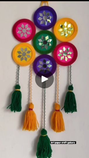 Decoration With Bangles At Home, Wall Hanging With Bangles, Bangle Craft Ideas Waste, Mirror Wall Hanging, Beautiful Wall Hanging, Wall Hanging Crafts, Hindu Festivals, Bangle Designs, Beautiful Wall