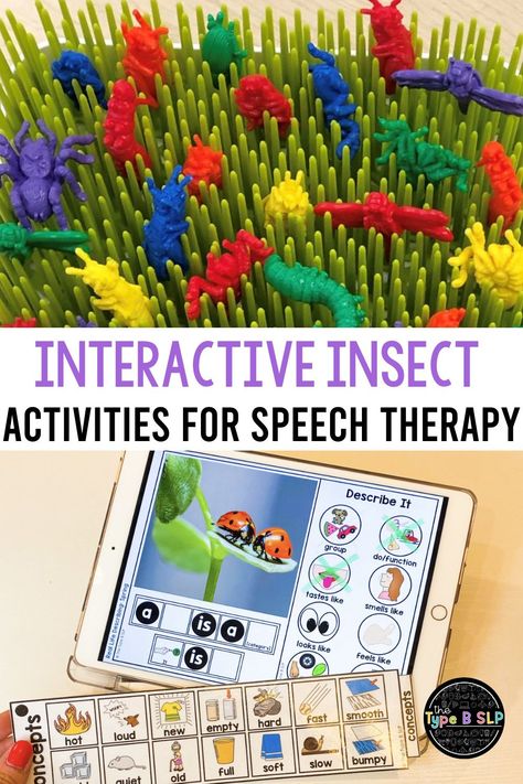 Therapy Lessons, Spring Speech Therapy Activities, Sharing Activities, Therapy Crafts, Spring Speech Therapy, Minimal Pairs, Speech Therapy Crafts, Toddler Speech, Insect Activities