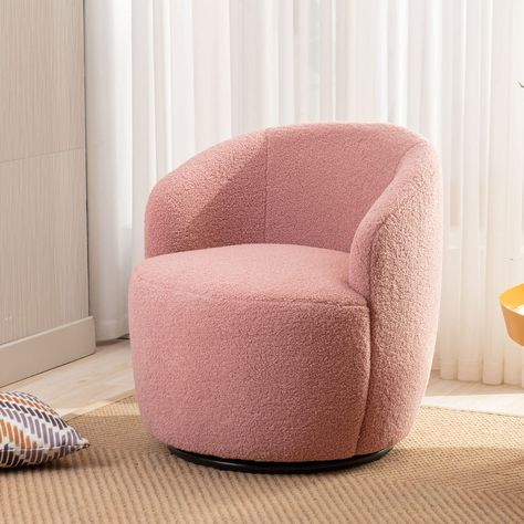 PRICES MAY VARY. Teddy Fabric: Velvet fabric is a soft, skin-friendly fabric with a wrap-around backrest, and the wrap-around design provides plenty of security. In addition, the ergonomic curved backrest of the upholstered seat provides additional comfort and allows you to fully relax in the swivel chair. Color Options. Each swivel accent chair comes in six beautiful upholstery styles for you to choose from - light blue, understated coffee,,love pink, orange. Swivel Chair: This swivel barrel ch Small Swivel Chair, Accent Seating, Teddy Fabric, Single Sofa Chair, Swivel Barrel Chair, Swivel Accent Chair, Pink Teddy, Accent Arm Chairs, Swivel Armchair