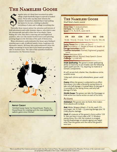 Dnd 5e Tiefling, Dnd Pets, Dnd Enemies, Game Hooks, Dm Tools, Dm Ideas, Dnd Creatures, Untitled Goose Game, Dnd Stats