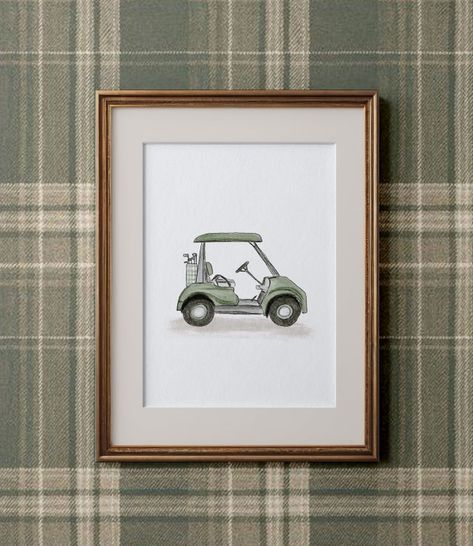 ClaireNilanArt - Etsy Golf Inspired Nursery, Golf Nursery Decor, Vintage Green Nursery, Golf Bathrooms, Baby Boy Nursery Golf Theme, Vintage Golf Nursery Baby Boy, Golf Theme Bedroom, Golf Bedrooms For Boys, Golfing Wallpaper