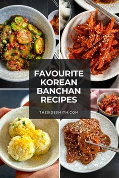 Our favourite Korean banchan recipes are perfect as Korean side dishes for BBQ or everyday meals! These easy-to-prep, budget-friendly, simple ingredients and fresh veggies, making authentic banchan a breeze to create at home. Korean Bbq Party Ideas, Korean Banchan Potato, Korean Bbq Recipes Side Dishes, Korean Bbq Banchan, Easy Korean Appetizers, Korean Barbeque Side Dishes, Sides For Korean Bbq, Korean Bbq At Home Sides, South Korean Recipes