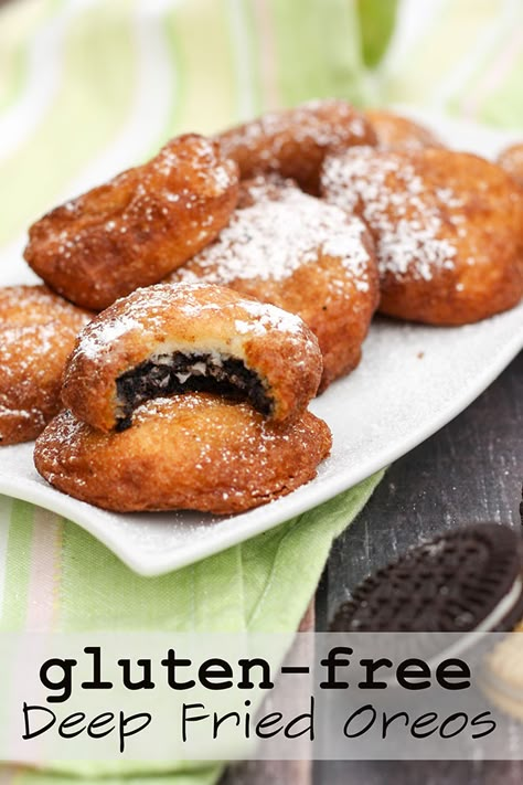 Gluten Free Deep Fryer Recipes, Gluten Free Fair Food, Party Appetizers Gluten Free, Appetizers Gluten Free, Desserts Japonais, Gluten Free Oreos, Deep Fried Oreos, Fair Foods, Gluten Free Products