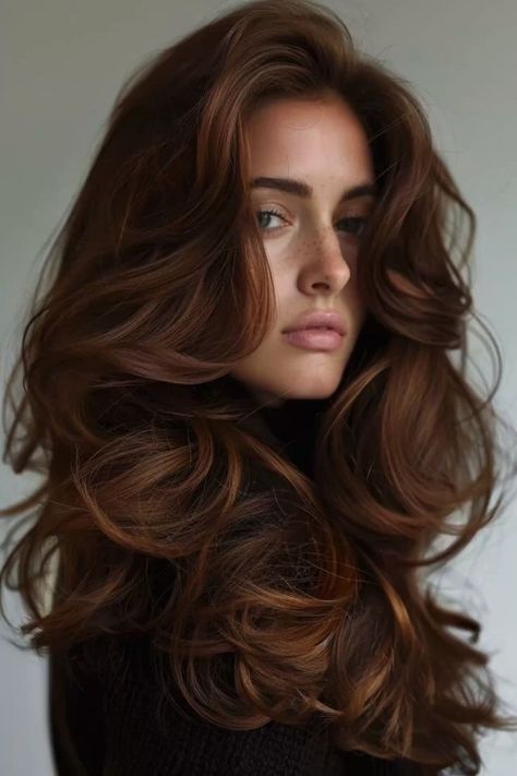 Solid Chocolate Brown Hair, Light Caramel Balayage, Fall Brunettes, Brunette Hair Ideas, Chocolate Brown Hair Color Ideas, Cinnamon Hair, Colors For 2024, Rambut Brunette, Brown Hair Color Ideas