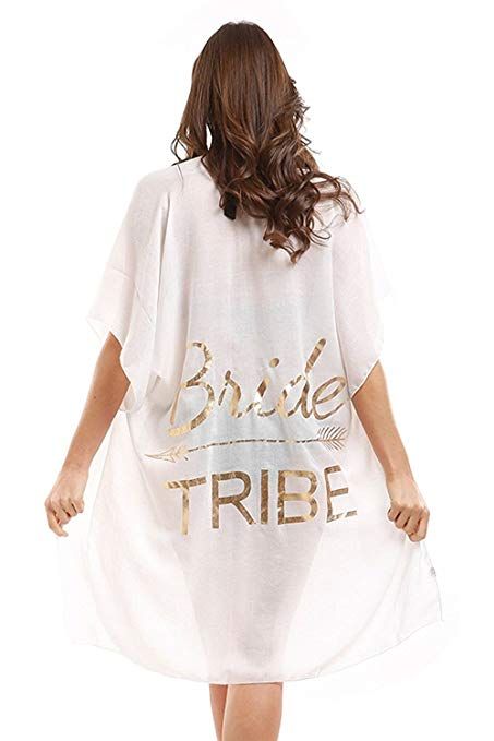 101 BEACH Sheer Metallic Print Women's Bride Tribe Swimsuit Cover up Beach Wedding Party  at Amazon Women’s Clothing store: Wedding Swimsuit, Swimsuit Coverups Kimono, Kimono Bride, Summer Swimwear Bikinis, Bachelorette Planning, Cover Up Kimono, Black Cover Up, Floral Print Kimono, Wedding Travel