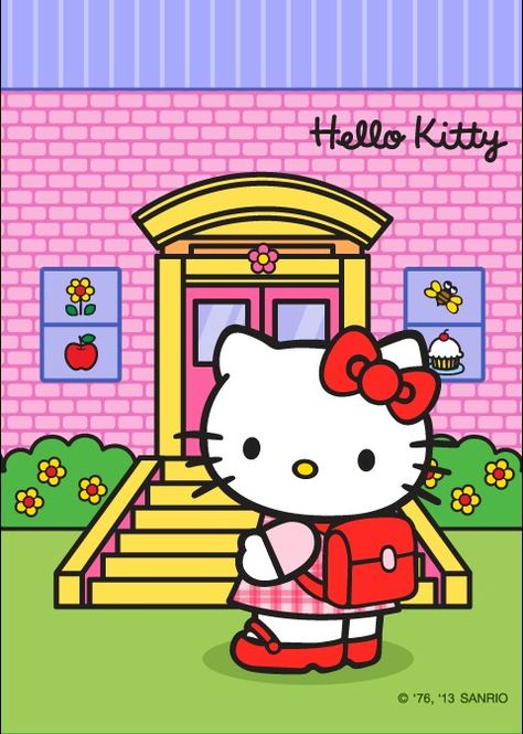 School Days. Hello Kitty At School, Hello Kitty Back To School, Hello Kitty Ideas, Kitty Ideas, Hello Kitty School, Diy Hello Kitty, Anime Rules, Hello Kitty House, Diamonds In The Sky