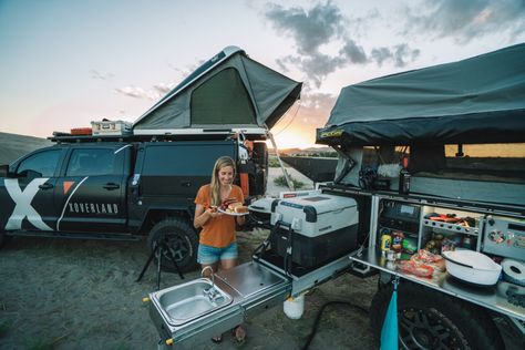 Overland Camp Kitchens and Galley Systems » Expedition Overland Overland Cooking, Overland Accessories, Micro Kitchen, Big Fridge, Expedition Overland, Cooking For A Group, Stanley Adventure, Multi Fuel Stove, Sea To Summit