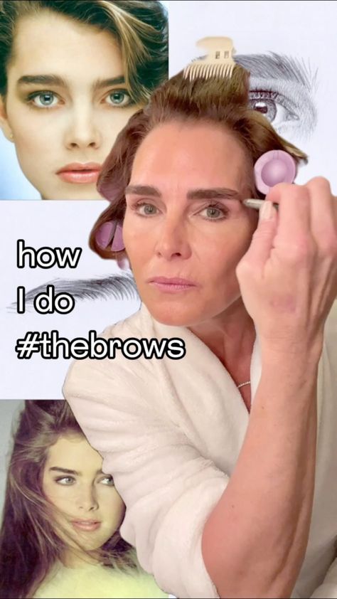 Brooke Shields Eyebrows Tutorial, Brooke Shields Makeup, Brooke Shields Now, Brooke Shields Eyebrows, Eyebrows Straight, Cute Eyeshadow Ideas, Bold Eyebrows, Brow Routine, Pretty Features