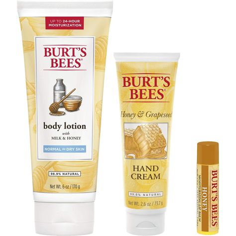 Burt's Bees Honey Pot Gift Set, 3 Honey Skin Care Products - Milk Honey Body Lotion, Honey Skin Care, Dry Hand Skin, Honey Lip Balm, Burts Bees Lip Balm, Honey Skin, Lip Balm Gift, Lip Balm Recipes, Honey Gifts