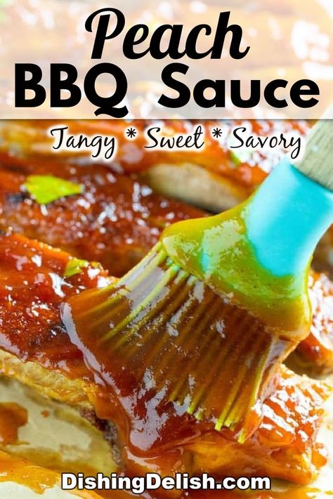 Apple Bbq Sauce Recipe, Tangy Bbq Sauce Recipe, Peach Bbq Sauce Recipe, Peach Bbq, Peach Sauce, Sweet Bbq Sauce, Spice Blends Recipes, Tangy Bbq Sauce, Peach Preserves