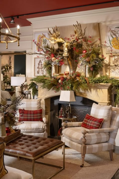 Rustic Lodge Christmas Decor, Ralph Lauren Christmas Decor, Ralph Lauren Christmas Tree, Christmas Lodge Decor, Cottage Hearth, Lodge Christmas Decor, Ralph Lauren Christmas, Lodge Christmas, Christmas Rooms